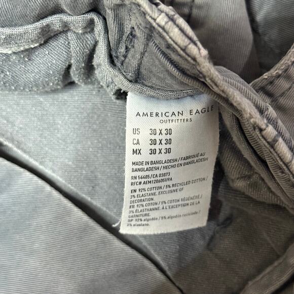 American Eagle Flex Slim Lived-In Cargo Jogger Pants 30x30 | Washed Stone Gray - Picture 4 of 4